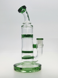 TAG - 9.5" Bent Neck Double Honeycomb with Spinning Splashguard 44x4MM (14MM Female)