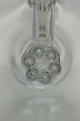 TAG - 6.5" Micro 6 Arm Tree w/ Bellow Base 50x5MM (14MM Female) Wavy Laser Engraved Logo - Clear .01 (QZ-072T-2431LE.04)