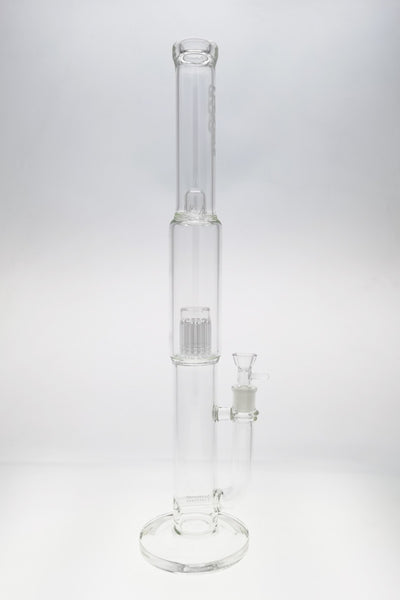 TAG - 22" Super Slit Multiplying Inline to Fixed 12 Arm Tree (44-50-44) 44x4MM (18MM Female) Wavy Sandblasted Logo - Clear .01