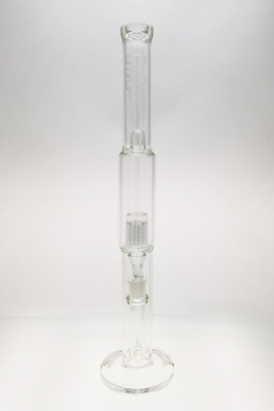 TAG - 22" Super Slit Multiplying Inline to Fixed 12 Arm Tree (44-50-44) 44x4MM (18MM Female) Wavy Sandblasted Logo - Clear .01