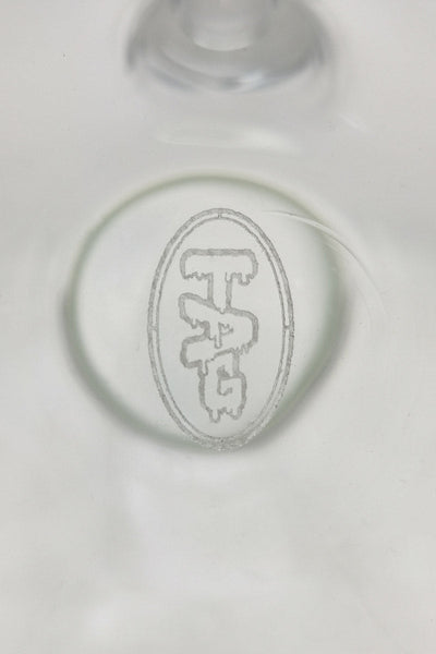 TAG - 20" Beaker 50x5MM - 18/14MM Downstem (5.00") Wavy Sandblasted Logo - Clear .01