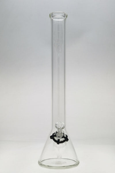 TAG - 20" Beaker 50x5MM - 18/14MM Downstem (5.00") Wavy Sandblasted Logo - Clear .01