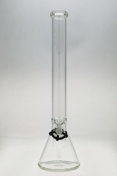 TAG - 20" Beaker 50x5MM - 18/14MM Downstem (5.00") Wavy Sandblasted Logo - Clear .01