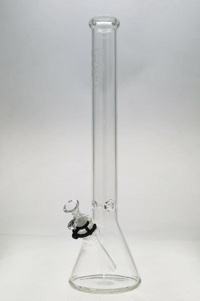 TAG - 20" Beaker 50x5MM - 18/14MM Downstem (5.00") Wavy Sandblasted Logo - Clear .01