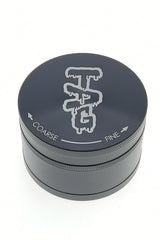 TAG - 3" Four Chamber Grinder (120 Micron) Wavy Engraved Logo - Black .01